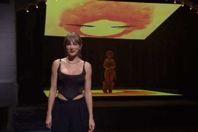 Taylor Swift Interrupts 'Saturday Night Live' Premiere to Introduce Ice Spice After Travis Kelce's Cameo